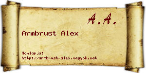 Armbrust Alex névjegykártya